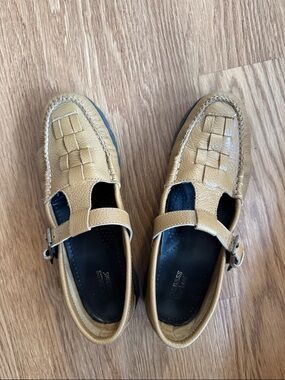 G.H. Bass Women’s Fisherman Mary Jane Shoe Loafer - Woven Detail, TSwift